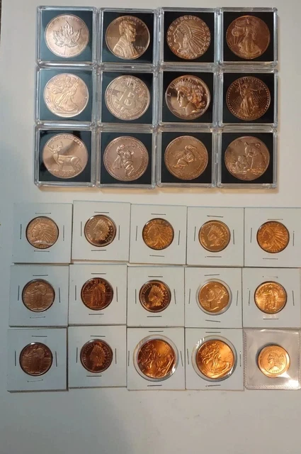Copper Round Lot - 27 Copper Rounds