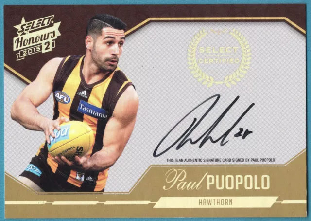 2015 AFL HONOURS 2 [CERTIFIED SIGNATURE CARD] SCS13 Paul PUOPOLO (HAWTHORN) #185