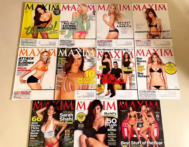 Lot of 11 Maxim Magazines Complete FULL YEAR 2012 Back Issues BRITNEY JESS BIEL