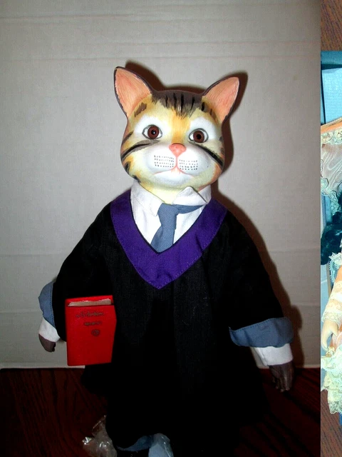 Heritage Mint 14" "Tabby The Teacher" Porcelain Cat Doll 2