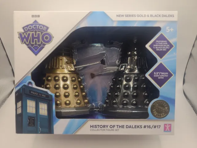 Doctor Who History Of The Daleks #16 #17 Figure Set Black&Gold Daleks.Brand New!