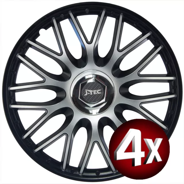 Radzieblenden Radkappen 16 Zoll 4x Orden Black Silver passend für alle PKW's