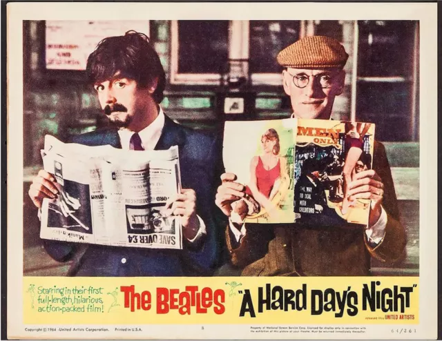 Beatles Hard Day's Night 1964 Original lobby card movie poster