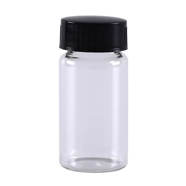 1pcs 20ml small lab glass vials bottles clear containers with black scre_tu