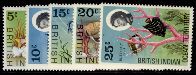 BRITISH INDIAN OCEAN TERRITORY QEII SG16-20 1968 marine life, short set NH MINT.