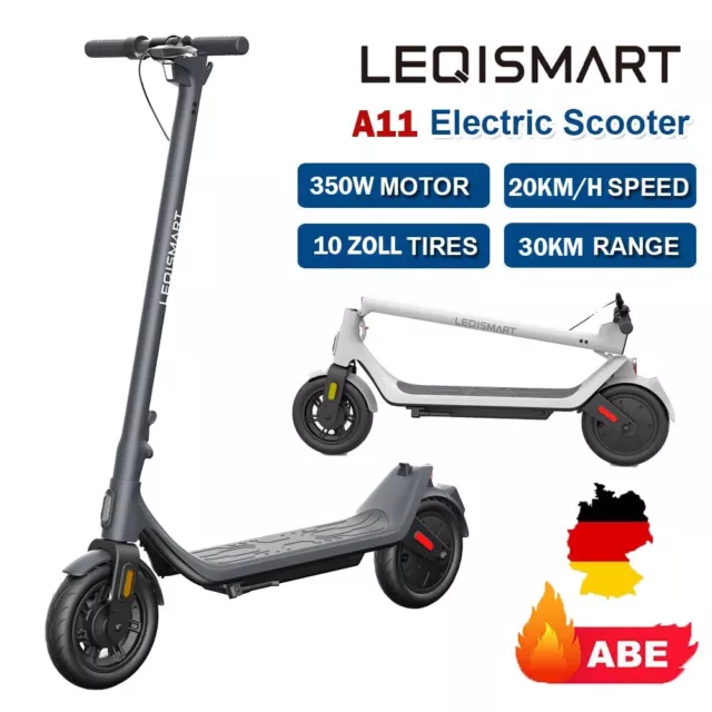 10 zoll E-Scooter mit Straßenzulassung Erwachsene Elektroroller bis 30km 20km/h