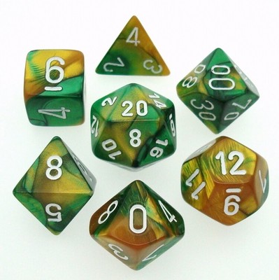 Chessex 7 Die Set Chessex GEMINI PURPLE TEAL Dice ROSA VIOLA CIANO Dado 26449 