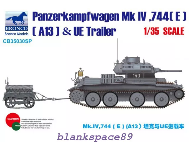 Bronco CB35030SP 1/35 Panzerkampfwagen MK IV.744(E) A13&UE Fuel Tank Trailer