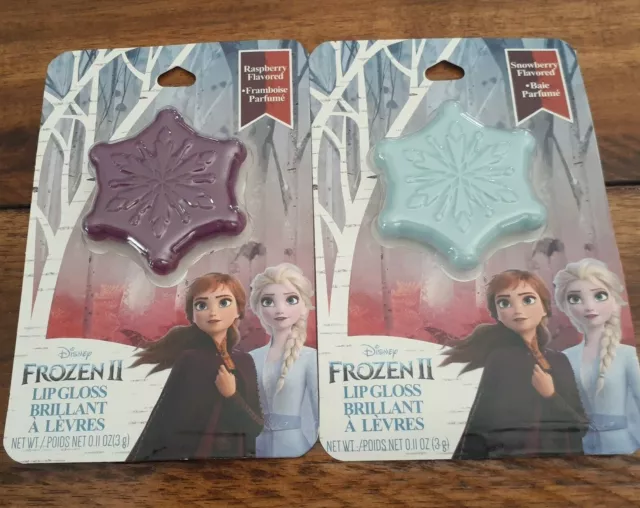 Brand New 2 Disney Frozen II Snowflake Lip Gloss Snowberry Raspberry Flavored