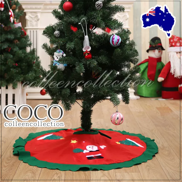 Christmas Tree Skirt Base Floor Mat Cover Xmas Party Home Decoration Plush 90cm