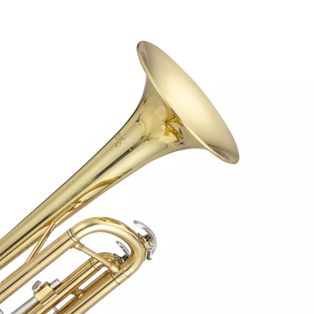 Glarry Brass Trumpet Bb with 7C Mouthpiece for Student or Beginner Golden 2