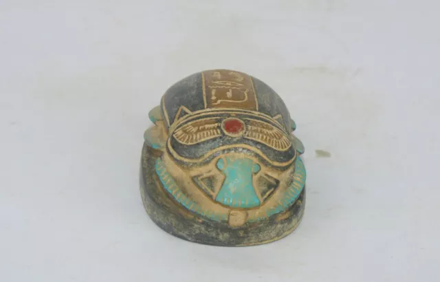 Rare Ancient Nile Scarab Amulet For Protection In Egyptian Mythology BC 3