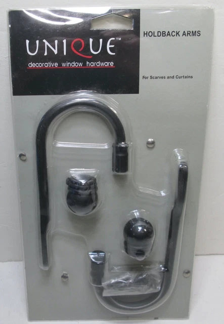Unique Decorative Window Hardware Holdback Arms Scarves & Curtain Black Pair New