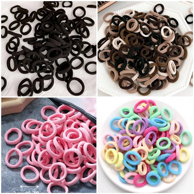 100 Stück Elastische Haargummis Für Dickes Haar | Starke Gummibänder, Haarschonend | Für Pferdeschwanz, Zopf & Mehr (schwarz, 4 Cm)