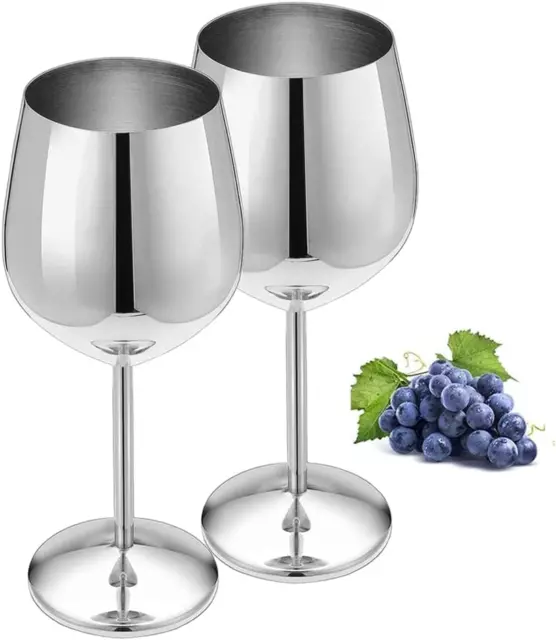 Calici Da Vino in Acciaio Inox Infrangibili Bicchieri Da Vino Bianco Bicchieri D