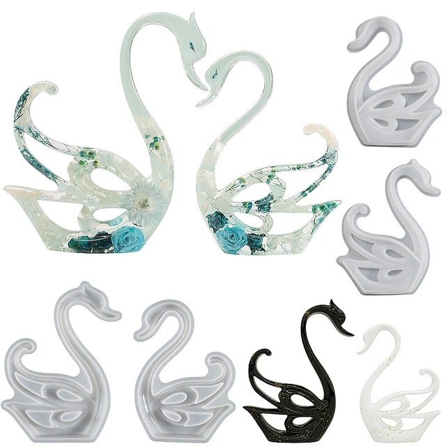 2 piezas Molde de velas Adornos Molde de resina de cisne Molde de fundición Decoración del hogar Regalo