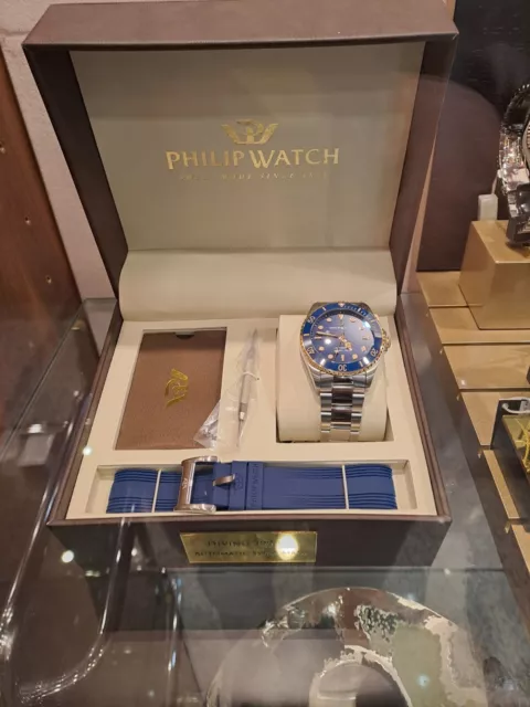 Orologio Automatico Uomo Philip Watch Caribe Diving Blu' in Acciaio 20 Atm Box