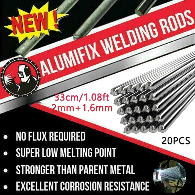 20pc 33cm/2.0/1.6mm Solide Solution Flux Fourré Électrode Aluminium Fil Câblé