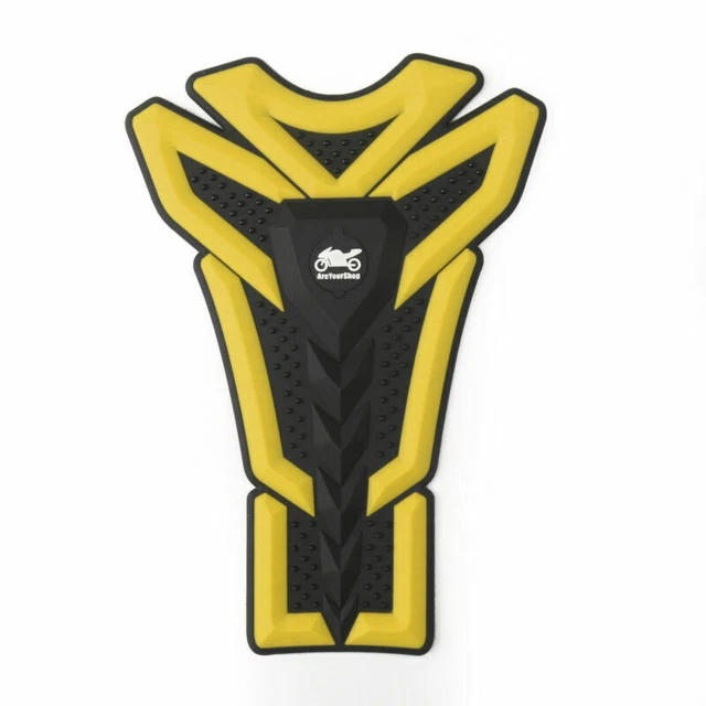 Moto 3D Rubber Gas Tank Pad Fish Bone Protector Decal Sticker Pour Honda Jaune