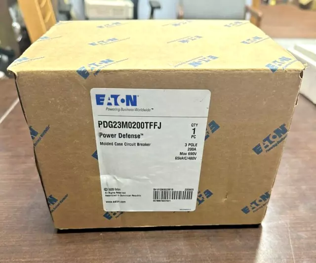 Eaton Power Defense PDG23M0200TFFJ 200A 240V 480V 600V Molded Case Breaker *NEW*