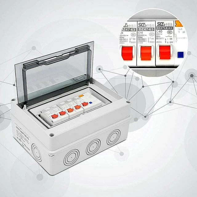 Scatola Fusibili Unità Consumatore Officina Garage Capanno Rcd Con Camper 230/