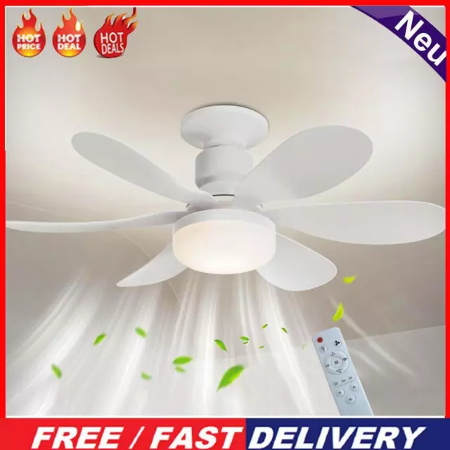 Indoor Ceiling Fan with Light 20.4/16.54 Inch White Ceiling Fan 3 Color Dimmable