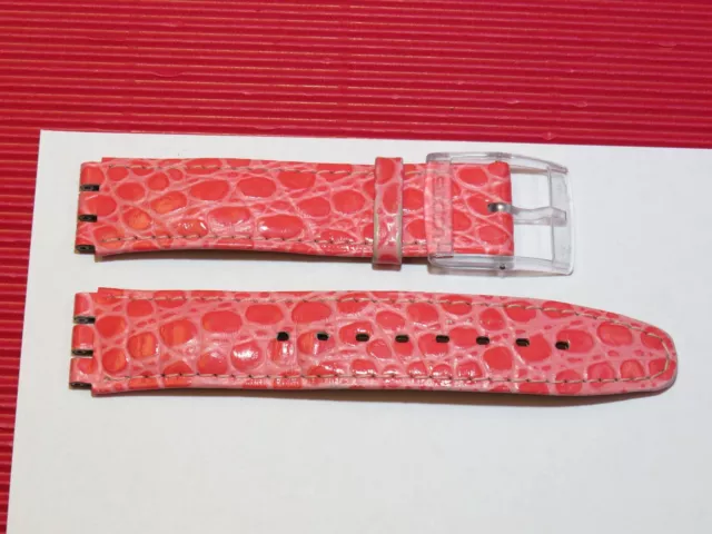 2nd HAND : ORIGINAL Swatch LEDER Armband 17mm - PINK PLEASURE - ASDN900