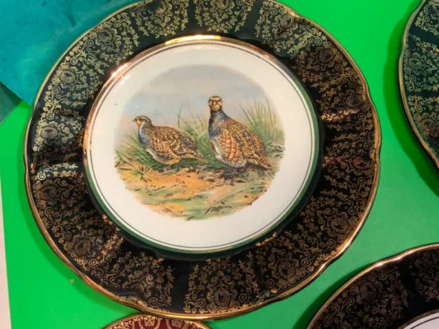 arklow republic of ireland pottery plates game birds 5 collectors plates old! 2