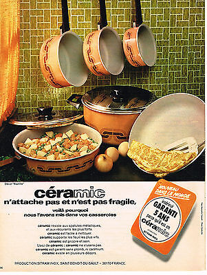 PUBLICITE ADVERTISING 104 1969 TEFAL  casseroles couleur 
