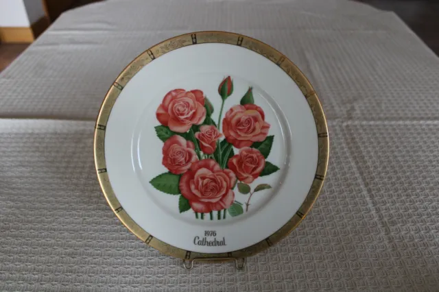 Gorham 1976 Cathedral  All-American Rose Selection Gallery Edition China Plate