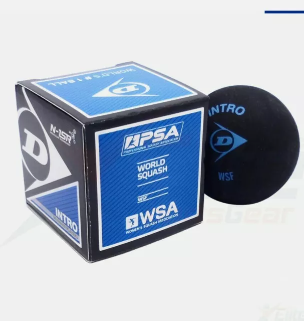 Dunlop Pro Squash Balls Double Dot  Intro Blue, Progress, Competition X 2 balls