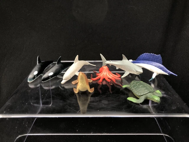 Lot Of 8 Aquarium Sea Animals Shark, Dolphin, Turtle, Etc