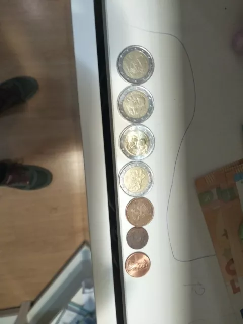 Monete Euro Più One Cent Americano