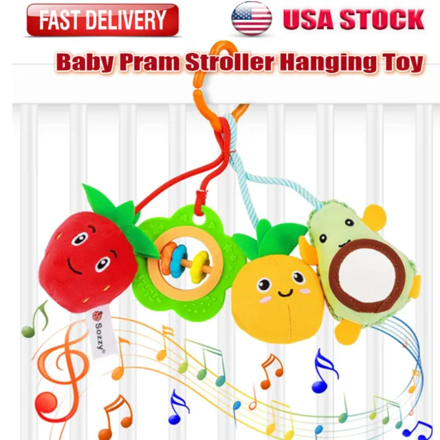 Baby Stroller Crib Toys Soft Hanging Rattle Infant Activity Clips for Babies USA