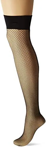 Dreamgirl Womens Plus Size Fishnet Thigh High Back Seam Stockings With Bow Detai