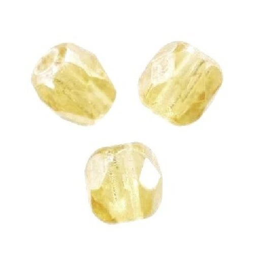50 Perles Facettes cristal de boheme 4mm - AMBRE CLAIR