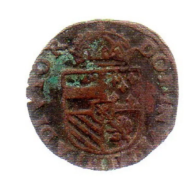 monnaie.Liard de Philippe II d'Espagne .duché de Brabant..26 mm.cuivre.