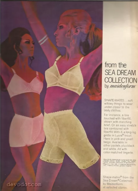 60's Maidenform Lingerie 2-Page Ad 1967