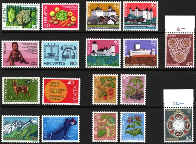 Switzerland 1976 Complete Year MNH (850)