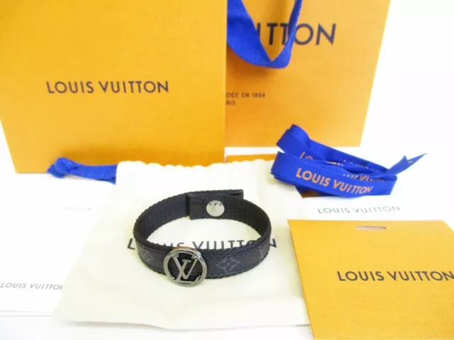 Louis Vuitton LV Slim Bracelet Grey Monogram Eclipse. Size 19