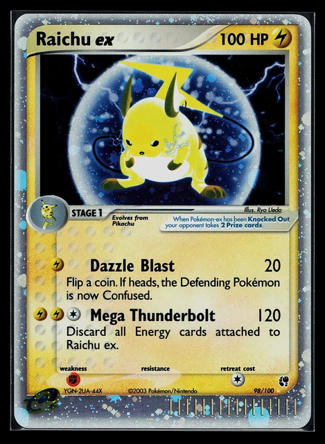 Pokemon Card - Raichu ex - Sandstorm 98/100 Ultra Rare