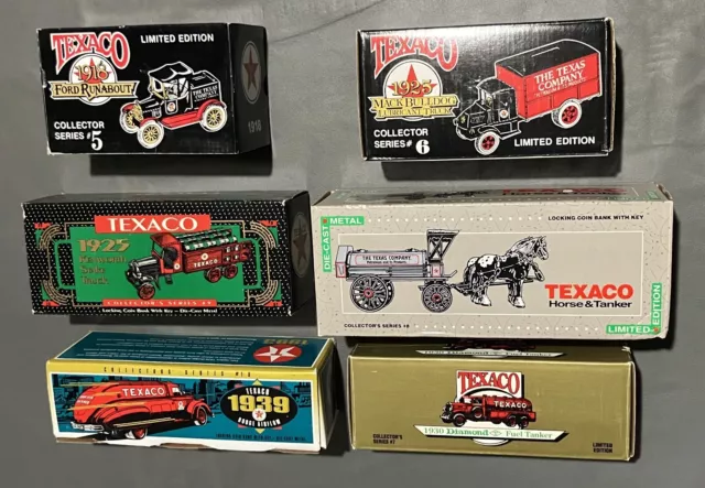 Lot Texaco Ertl Limited Collectors Series Die-Cast Truck Banks 5, 6, 7, 8, 9, 10