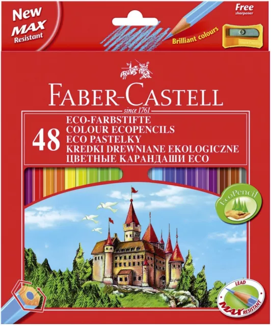 Faber-Castell 120148 Buntstift Castle - 48 Farben, hexagonal, Kartonetui mit Spi