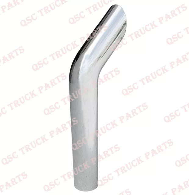 QSC 8" Chrome Steel Bullhorn Style Exhaust Stack 54" Long for Semi Trucks 3