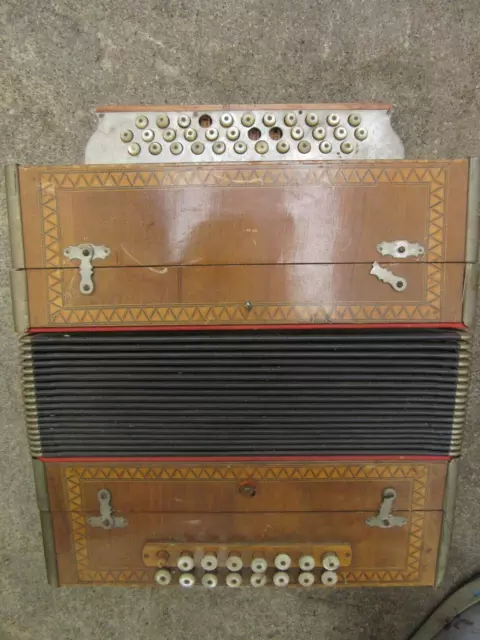 Antique Vintage Meinel & Herold Button Accordion Accordian - PARTS OR REPAIR