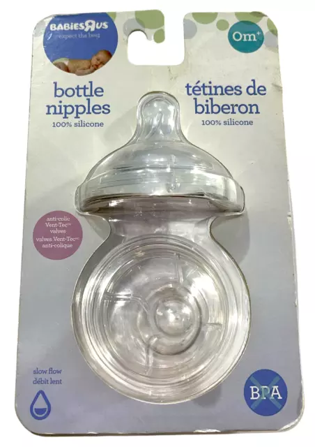 Vier 2pk Babies' R US Baby Flasche 100% Silikon Nippel, 0m + Langsam, Bpa Frei /