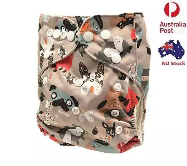 New Modern Cloth Nappy Adjustable Reusable FREE Insert MCN Nappies Nappy (D069)