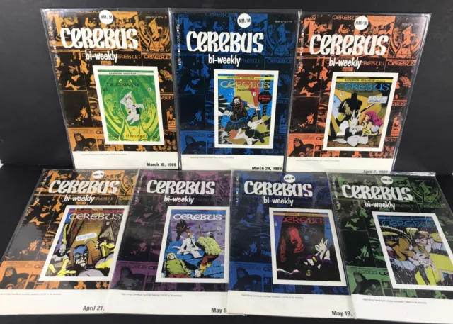 Cerebus Bi-Weekly Lot Of 7 Reprints #s 8-14 March 10, 89- June 2, 89 VF/NM Comic