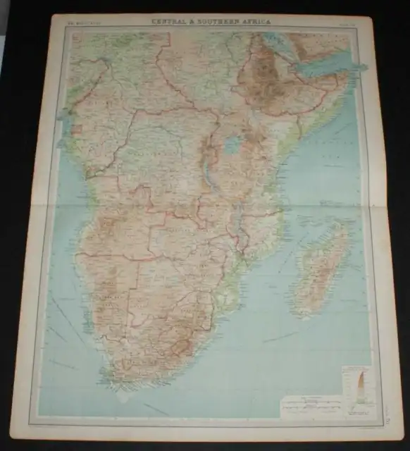 Map of Central & Southern Africa from the 1920 Times Survey Atlas (Plate 70)