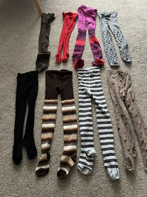 Girls Tights Bundle Age 7-8 Years, 8 Pairs